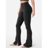 imageYEOREO Flare Split Hem Leggings for Women Tummy Control Workout Leggings Nasreen Hidden Scrunch Bootcut Gym Yoga PantsBlack