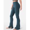 imageYEOREO Flare Split Hem Leggings for Women Tummy Control Workout Leggings Nasreen Hidden Scrunch Bootcut Gym Yoga PantsBlue Green