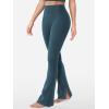 imageYEOREO Flare Split Hem Leggings for Women Tummy Control Workout Leggings Nasreen Hidden Scrunch Bootcut Gym Yoga PantsBlue Green