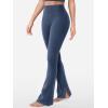 imageYEOREO Flare Split Hem Leggings for Women Tummy Control Workout Leggings Nasreen Hidden Scrunch Bootcut Gym Yoga PantsDark Blue