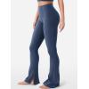 imageYEOREO Flare Split Hem Leggings for Women Tummy Control Workout Leggings Nasreen Hidden Scrunch Bootcut Gym Yoga PantsDark Blue