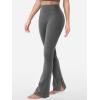 imageYEOREO Flare Split Hem Leggings for Women Tummy Control Workout Leggings Nasreen Hidden Scrunch Bootcut Gym Yoga PantsDark Gray