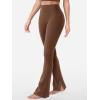imageYEOREO Flare Split Hem Leggings for Women Tummy Control Workout Leggings Nasreen Hidden Scrunch Bootcut Gym Yoga PantsDeep Brown