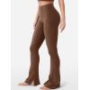 imageYEOREO Flare Split Hem Leggings for Women Tummy Control Workout Leggings Nasreen Hidden Scrunch Bootcut Gym Yoga PantsDeep Brown