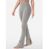imageYEOREO Flare Split Hem Leggings for Women Tummy Control Workout Leggings Nasreen Hidden Scrunch Bootcut Gym Yoga PantsLight Gray