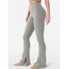 imageYEOREO Flare Split Hem Leggings for Women Tummy Control Workout Leggings Nasreen Hidden Scrunch Bootcut Gym Yoga PantsLight Gray