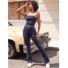imageYEOREO Flare Split Hem Leggings for Women Tummy Control Workout Leggings Nasreen Hidden Scrunch Bootcut Gym Yoga PantsNavy Blue