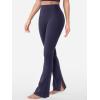 imageYEOREO Flare Split Hem Leggings for Women Tummy Control Workout Leggings Nasreen Hidden Scrunch Bootcut Gym Yoga PantsNavy Blue