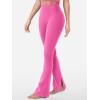 imageYEOREO Flare Split Hem Leggings for Women Tummy Control Workout Leggings Nasreen Hidden Scrunch Bootcut Gym Yoga PantsRose Red
