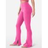 imageYEOREO Flare Split Hem Leggings for Women Tummy Control Workout Leggings Nasreen Hidden Scrunch Bootcut Gym Yoga PantsRose Red
