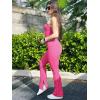 imageYEOREO Flare Split Hem Leggings for Women Tummy Control Workout Leggings Nasreen Hidden Scrunch Bootcut Gym Yoga PantsRose Red