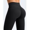 imageYEOREO Leggings for Women Hidden Scrunch High Waisted Yoga Pants V Cross Tummy Control Craze Compression WorkoutBlack