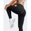 imageYEOREO Leggings for Women Hidden Scrunch High Waisted Yoga Pants V Cross Tummy Control Craze Compression WorkoutBlack