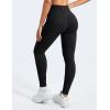 imageYEOREO Leggings for Women Hidden Scrunch High Waisted Yoga Pants V Cross Tummy Control Craze Compression WorkoutBlack