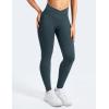 imageYEOREO Leggings for Women Hidden Scrunch High Waisted Yoga Pants V Cross Tummy Control Craze Compression WorkoutBlue Green