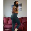imageYEOREO Leggings for Women Hidden Scrunch High Waisted Yoga Pants V Cross Tummy Control Craze Compression WorkoutBlue Green