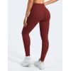 imageYEOREO Leggings for Women Hidden Scrunch High Waisted Yoga Pants V Cross Tummy Control Craze Compression WorkoutBurgundy
