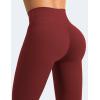 imageYEOREO Leggings for Women Hidden Scrunch High Waisted Yoga Pants V Cross Tummy Control Craze Compression WorkoutBurgundy