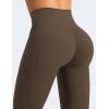 imageYEOREO Leggings for Women Hidden Scrunch High Waisted Yoga Pants V Cross Tummy Control Craze Compression WorkoutCoffee