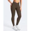 imageYEOREO Leggings for Women Hidden Scrunch High Waisted Yoga Pants V Cross Tummy Control Craze Compression WorkoutCoffee