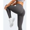 imageYEOREO Leggings for Women Hidden Scrunch High Waisted Yoga Pants V Cross Tummy Control Craze Compression WorkoutDark Grey