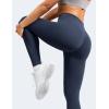 imageYEOREO Leggings for Women Hidden Scrunch High Waisted Yoga Pants V Cross Tummy Control Craze Compression WorkoutNavy Blue