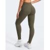 imageYEOREO Leggings for Women Hidden Scrunch High Waisted Yoga Pants V Cross Tummy Control Craze Compression WorkoutOlive Green