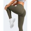 imageYEOREO Leggings for Women Hidden Scrunch High Waisted Yoga Pants V Cross Tummy Control Craze Compression WorkoutOlive Green