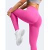 imageYEOREO Leggings for Women Hidden Scrunch High Waisted Yoga Pants V Cross Tummy Control Craze Compression WorkoutRose Red