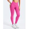 imageYEOREO Leggings for Women Hidden Scrunch High Waisted Yoga Pants V Cross Tummy Control Craze Compression WorkoutRose Red