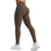 imageYEOREO Leggings for Women Hidden Scrunch High Waisted Yoga Pants V Cross Tummy Control Craze Compression WorkoutCoffee