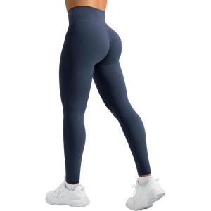 imageYEOREO Leggings for Women Hidden Scrunch High Waisted Yoga Pants V Cross Tummy Control Craze Compression WorkoutNavy Blue