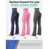 imageYEOREO CoreFlex Women Workout Flare Leggings with Pockets Hidden Scrunch High Waisted Cargo Gym Yoga No Front Seam LeggingsArmy Green