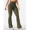 imageYEOREO CoreFlex Women Workout Flare Leggings with Pockets Hidden Scrunch High Waisted Cargo Gym Yoga No Front Seam LeggingsArmy Green