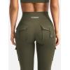 imageYEOREO CoreFlex Women Workout Flare Leggings with Pockets Hidden Scrunch High Waisted Cargo Gym Yoga No Front Seam LeggingsArmy Green