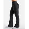 imageYEOREO CoreFlex Women Workout Flare Leggings with Pockets Hidden Scrunch High Waisted Cargo Gym Yoga No Front Seam LeggingsBlack