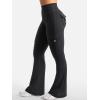 imageYEOREO CoreFlex Women Workout Flare Leggings with Pockets Hidden Scrunch High Waisted Cargo Gym Yoga No Front Seam LeggingsBlack