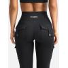 imageYEOREO CoreFlex Women Workout Flare Leggings with Pockets Hidden Scrunch High Waisted Cargo Gym Yoga No Front Seam LeggingsBlack