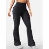 imageYEOREO CoreFlex Women Workout Flare Leggings with Pockets Hidden Scrunch High Waisted Cargo Gym Yoga No Front Seam LeggingsBlack