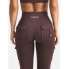 imageYEOREO CoreFlex Women Workout Flare Leggings with Pockets Hidden Scrunch High Waisted Cargo Gym Yoga No Front Seam LeggingsBrown