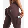 imageYEOREO CoreFlex Women Workout Flare Leggings with Pockets Hidden Scrunch High Waisted Cargo Gym Yoga No Front Seam LeggingsBrown