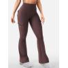 imageYEOREO CoreFlex Women Workout Flare Leggings with Pockets Hidden Scrunch High Waisted Cargo Gym Yoga No Front Seam LeggingsBrown
