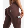 imageYEOREO CoreFlex Women Workout Flare Leggings with Pockets Hidden Scrunch High Waisted Cargo Gym Yoga No Front Seam LeggingsChocolate