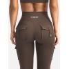 imageYEOREO CoreFlex Women Workout Flare Leggings with Pockets Hidden Scrunch High Waisted Cargo Gym Yoga No Front Seam LeggingsCoffee