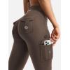 imageYEOREO CoreFlex Women Workout Flare Leggings with Pockets Hidden Scrunch High Waisted Cargo Gym Yoga No Front Seam LeggingsCoffee