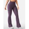 imageYEOREO CoreFlex Women Workout Flare Leggings with Pockets Hidden Scrunch High Waisted Cargo Gym Yoga No Front Seam LeggingsDark Berry