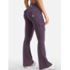 imageYEOREO CoreFlex Women Workout Flare Leggings with Pockets Hidden Scrunch High Waisted Cargo Gym Yoga No Front Seam LeggingsDark Berry