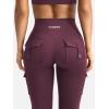 imageYEOREO CoreFlex Women Workout Flare Leggings with Pockets Hidden Scrunch High Waisted Cargo Gym Yoga No Front Seam LeggingsDark Cherry