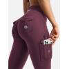 imageYEOREO CoreFlex Women Workout Flare Leggings with Pockets Hidden Scrunch High Waisted Cargo Gym Yoga No Front Seam LeggingsDark Cherry