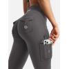 imageYEOREO CoreFlex Women Workout Flare Leggings with Pockets Hidden Scrunch High Waisted Cargo Gym Yoga No Front Seam LeggingsDark Grey